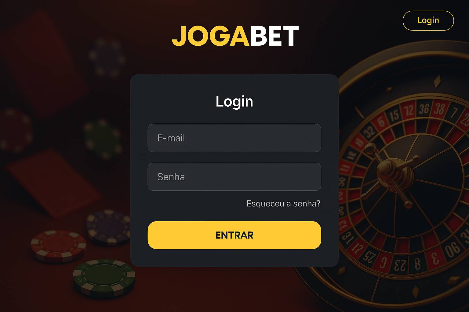 Login no Cassino JOGABET
