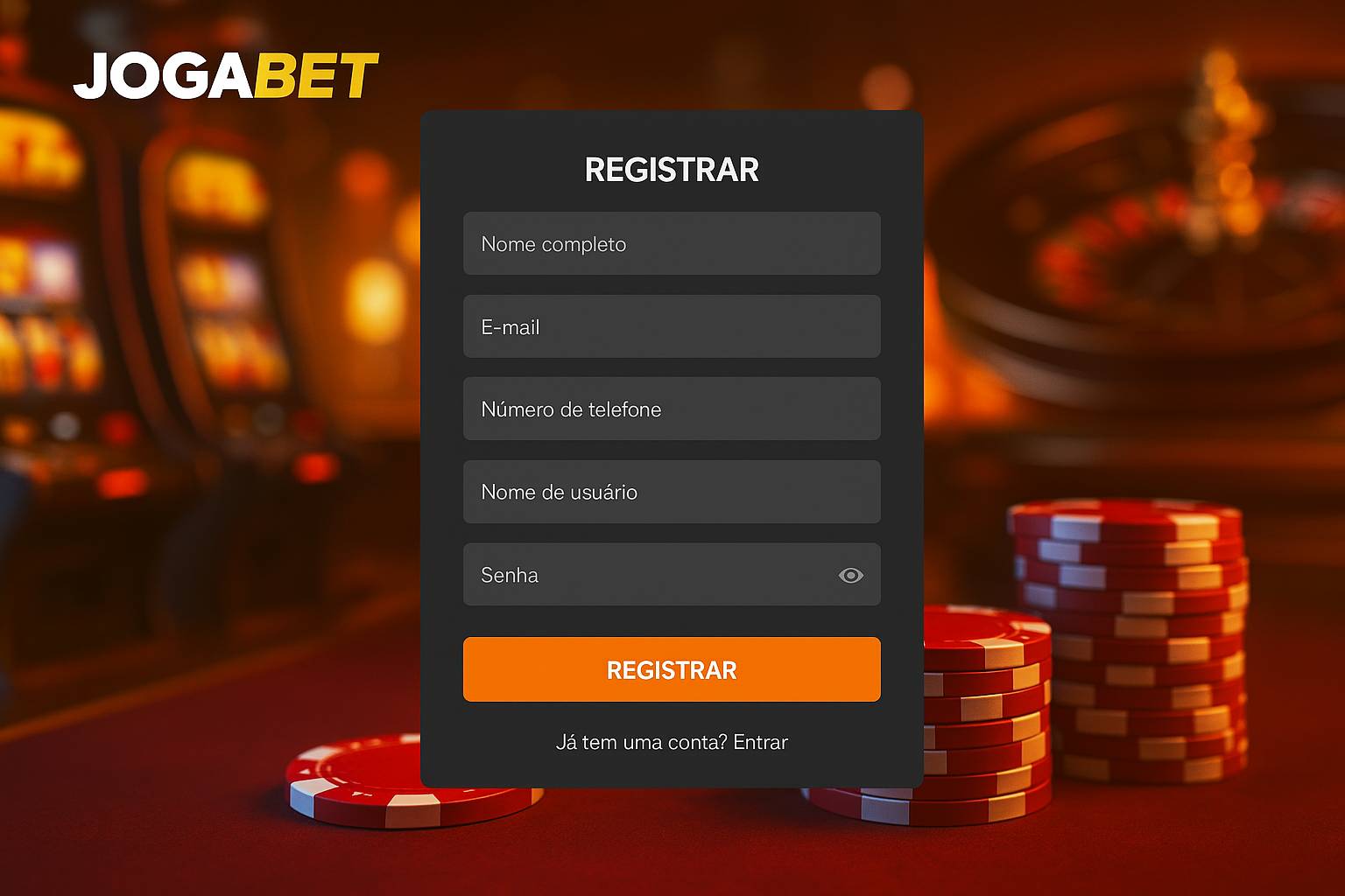 Não Perca tempo, o rRgistro na site JOGABET